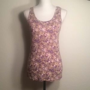 Charlotte Russe tan tank top w flowers